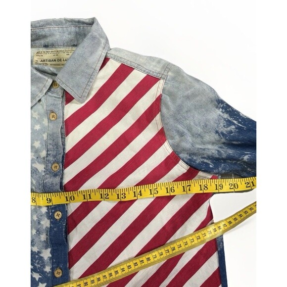 Patriotic Denim Button Down Shirt - Picture 5 of 5